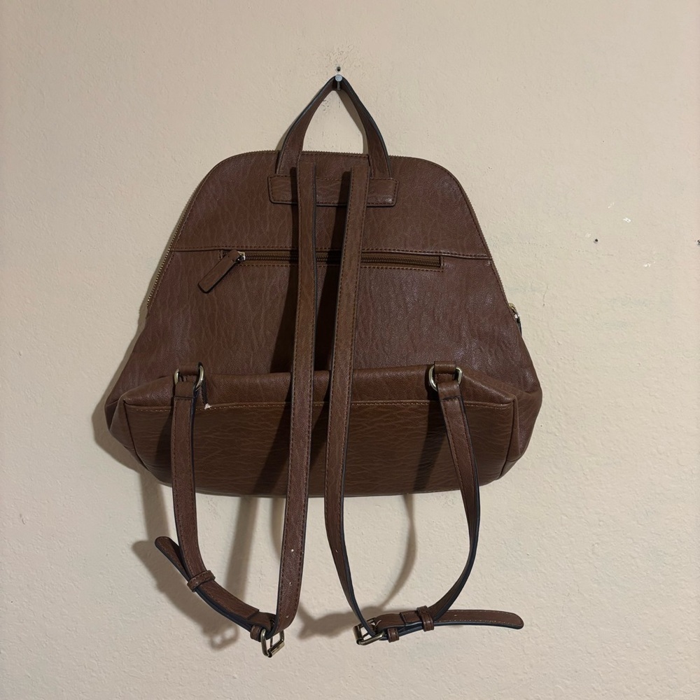 Calvin Klein Brown Zip Around Backpack purse - Picture 4 of 10